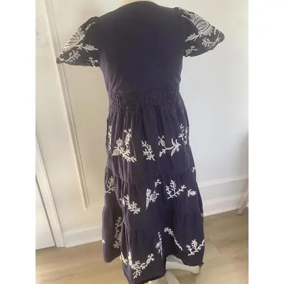 Anthropologie - Somerset embroidered Maxi Dress w/ Blue Floral Embroidery, XSP - Picture 11 of 15